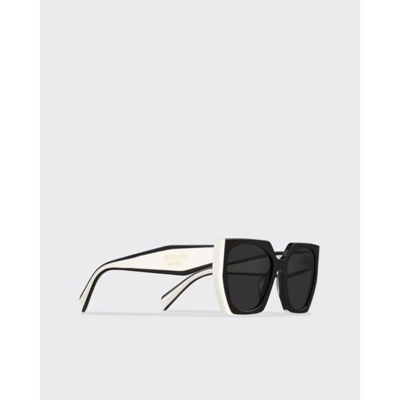 Brand New PRADA PR 15WSF 09Q5S0 Black & White 55 mm Cat Eye Women's Sunglasses - Picture 1 of 10